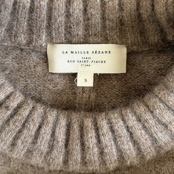 Sezane Sama Jumper Baby Alpaca Taupe Brown Sweater - Picture 5 of 6